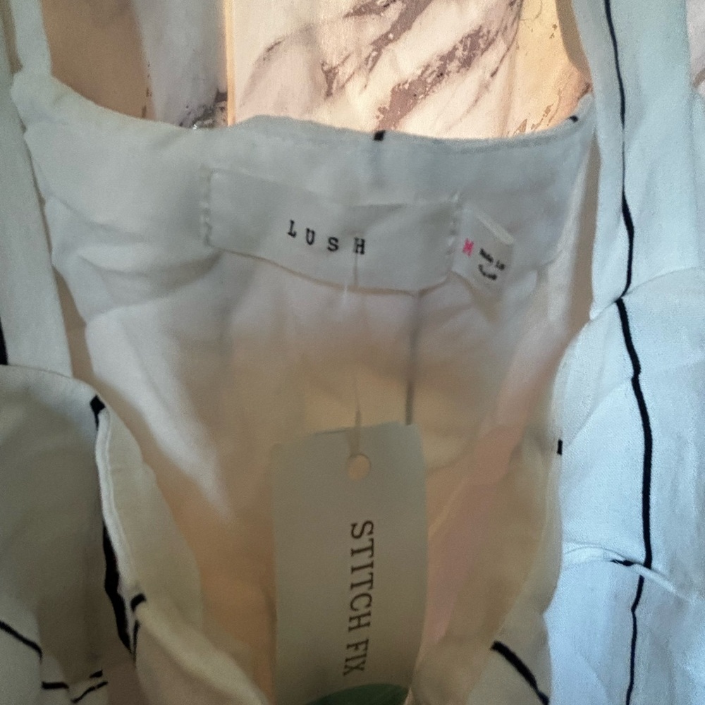 Lush Ivory and Black Striped Blouse